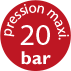 Pression maxi. 20 bar